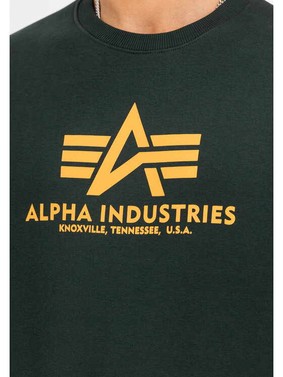 Alpha Industries Alpha Industries Mikina Basic Big Logo Sweatshirt Zelená Regular Fit