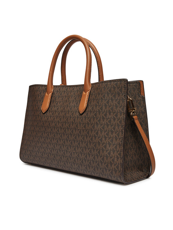 MICHAEL Michael Kors MICHAEL Michael Kors Ročna torba Scarlett Medium Signature Logo Satchel 30F4GETS2B Rjava