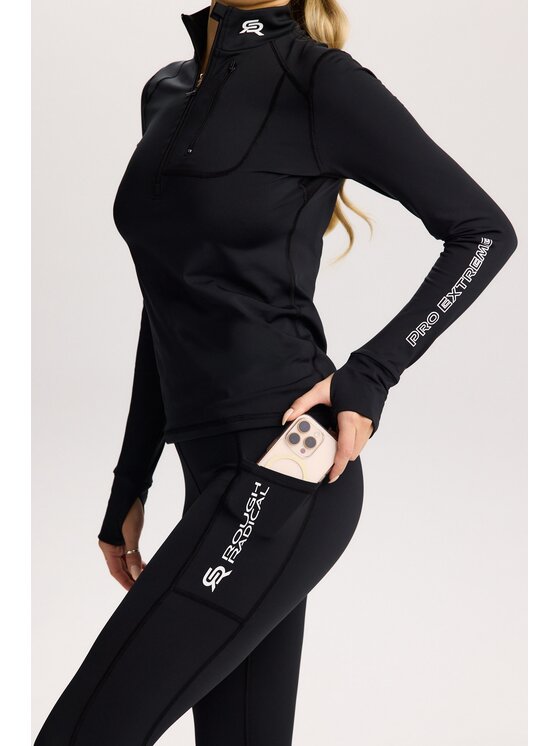 ROUGH RADICAL ROUGH RADICAL Komplet sportowy PRO EXTREME RUN WOMEN Czarny Slim Fit