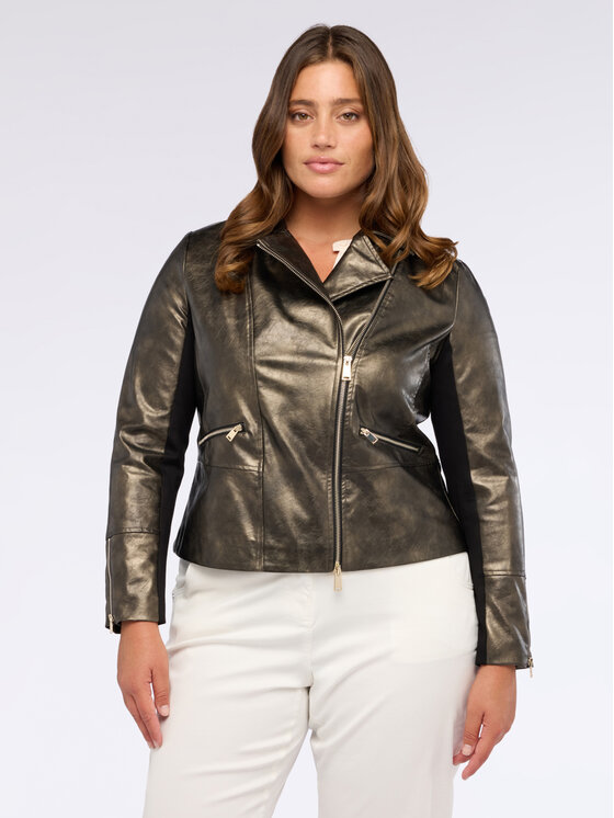 Fiorella Rubino Fiorella Rubino Giacca in similpelle R365T001242N022 Marrone A-Line Fit