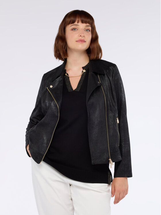 Fiorella Rubino Fiorella Rubino Giacca in similpelle R300T001263N033 Nero Regular Fit