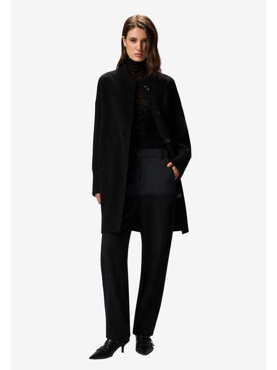 PINKO PINKO Płaszcz Certosa cappotto panno Czarny Comfort Fit