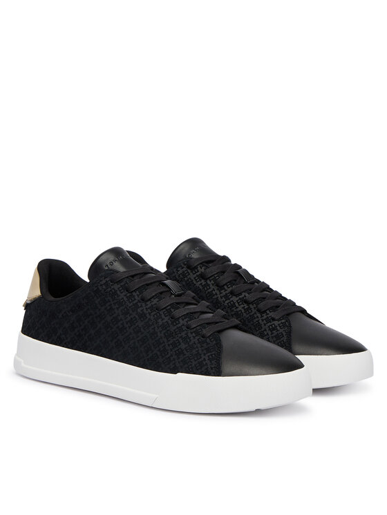Tommy Hilfiger Tommy Hilfiger Sneakersy Th Court Lth Mix Monogram FM0FM06082 Černá