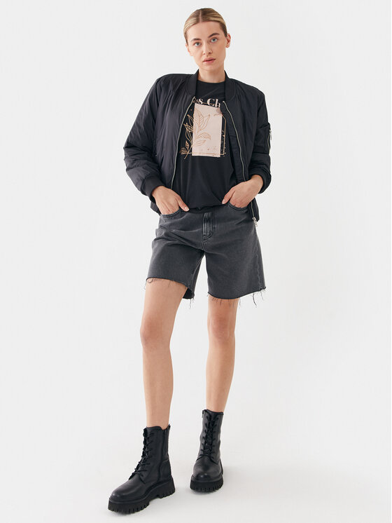 ONLY ONLY Bomber striukė 15293313 Juoda Regular Fit