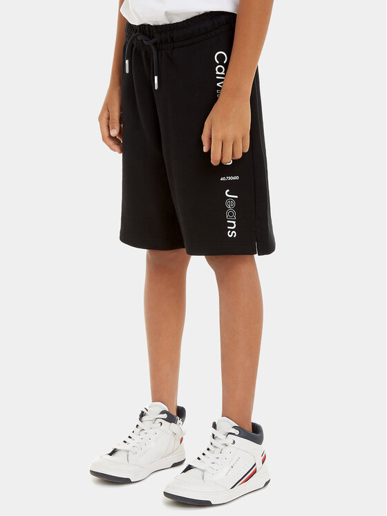 Calvin Klein Jeans Calvin Klein Jeans Športne kratke hlače Maxi Inst Logo IB0IB02062 Črna Relaxed Fit