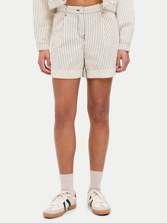 JJXX Bavlnené šortky Maddy 12253014 Écru Loose Fit