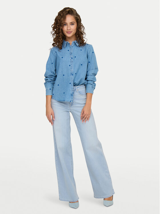 ONLY ONLY Blugi Madison 15338289 Albastru celest Wide Leg