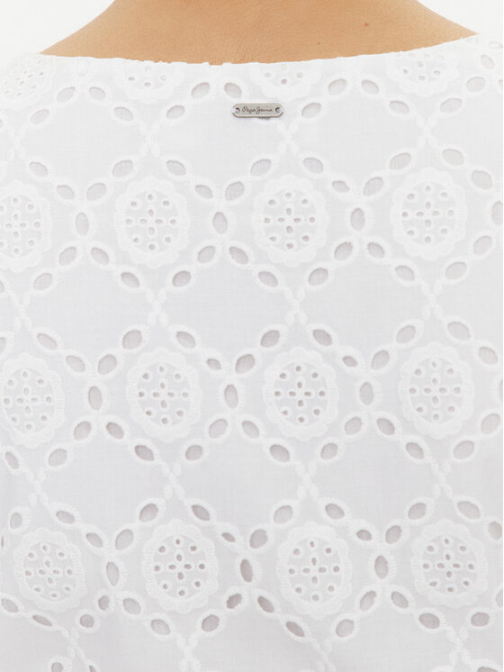 Pepe Jeans Pepe Jeans Sommerkleid Delia PL953475 Weiß Regular Fit