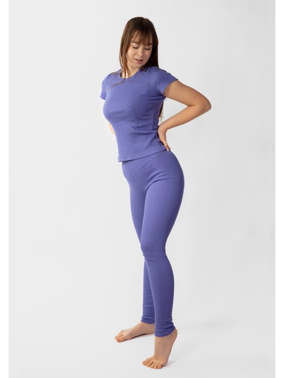 DKaren Sport DKaren Sport Komplet bluzka i spodnie Halima Fioletowy Slim Fit