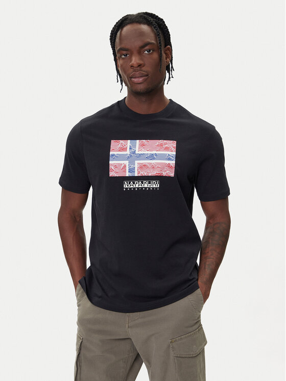 Napapijri Napapijri T-Shirt S-Drapeau Ss NP0A891K Černá Regular Fit