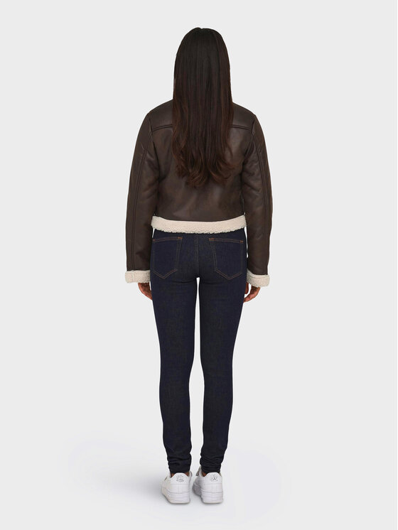 ONLY ONLY Geacă din imitație de piele Betty 15324138 Maro Regular Fit