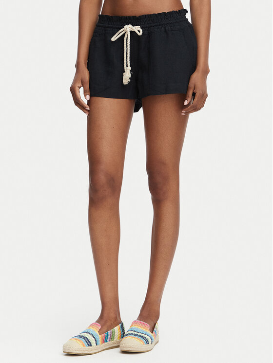 Roxy Pantalon scurți din material Oceanside ARJNS03007 Negru Regular Fit