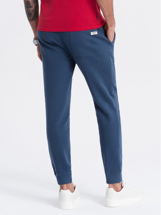 Ombre Ombre Joggers kalhoty OM-PABS-0173 Tmavomodrá Regular Fit