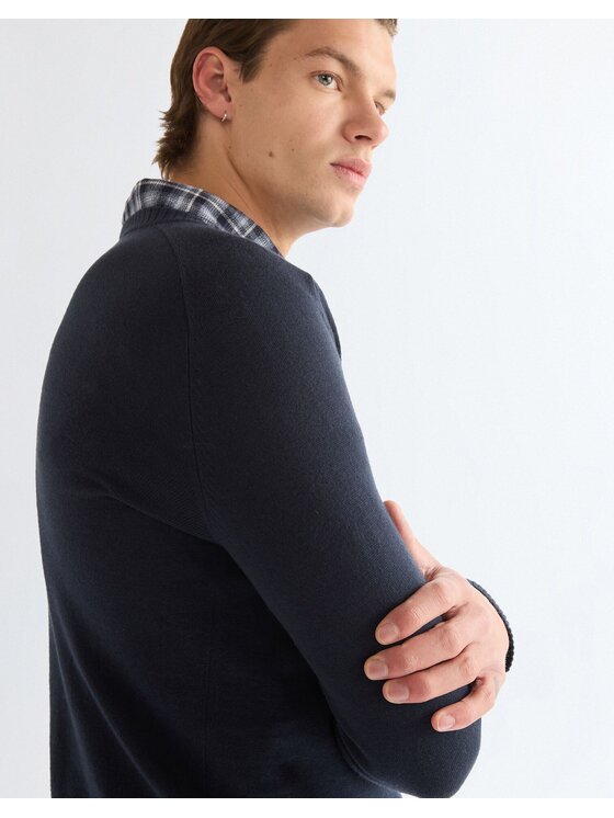 Wrangler Wrangler Sweter CREW NECK KNIT Niebieski Regular Fit