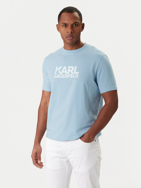 KARL LAGERFELD KARL LAGERFELD T-Shirt 755780 561235 Błękitny Regular Fit