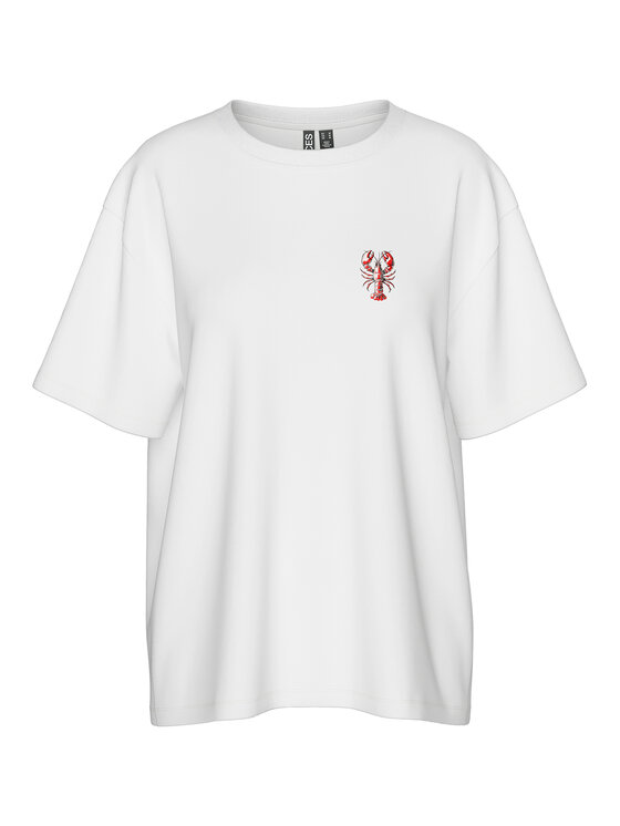 Pieces Pieces T-Shirt Tobster 17160811 Λευκό Oversize