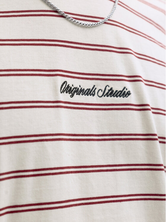 Jack & Jones Jack & Jones Tričko Norrebro Stripe 12291021 Écru Regular Fit