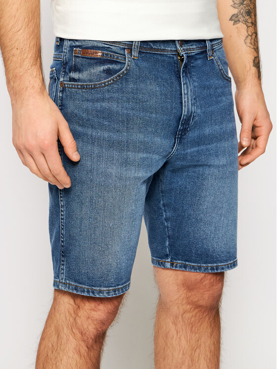 Wrangler Wrangler Szorty jeansowe Texas W11CU542Q 112126020 Niebieski Regular Fit