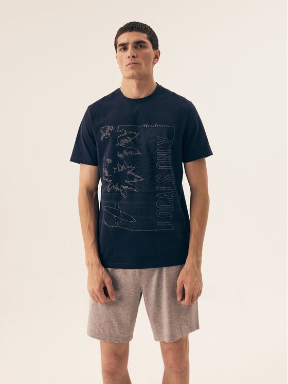 Henderson Henderson Piżama 42598 Granatowy Regular Fit