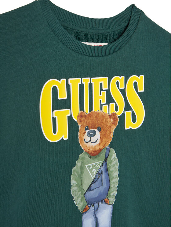 Guess Guess Bluza L6RQ05 KAD74 Zielony Regular Fit