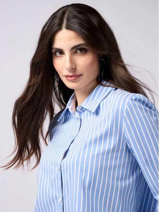 Oltre Oltre Camicia 5087R102968N0R4 Turchese Cropp Fit