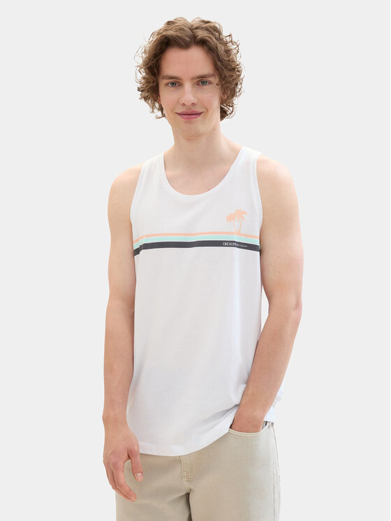 Tom Tailor Denim Tom Tailor Denim Tank top 1042073 Λευκό Regular Fit
