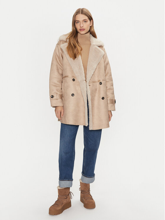 ONLY ONLY Τεχνητό γούνινο παλτό Ylva 15322402 Μπεζ Regular Fit