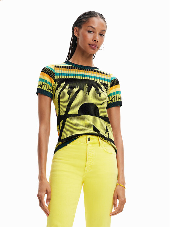 Blusa Cagliari 23SWTKAE Multicolore Slim Fit