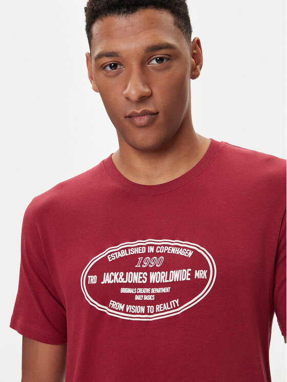 Jack & Jones Jack & Jones T-Shirt York 12283800 Czerwony Relaxed Fit