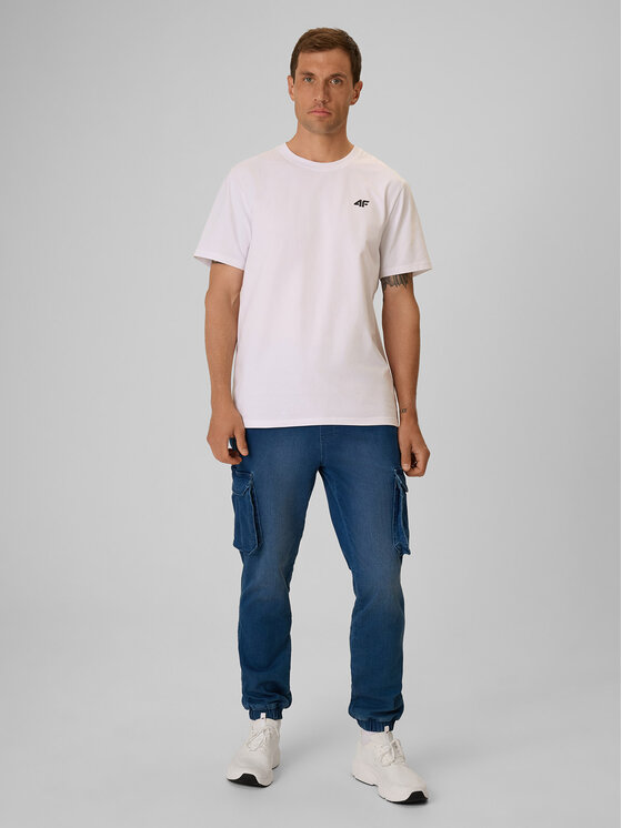 4F 4F Spodnie materiałowe ESSENTIAL Szary ciemny Regular Fit