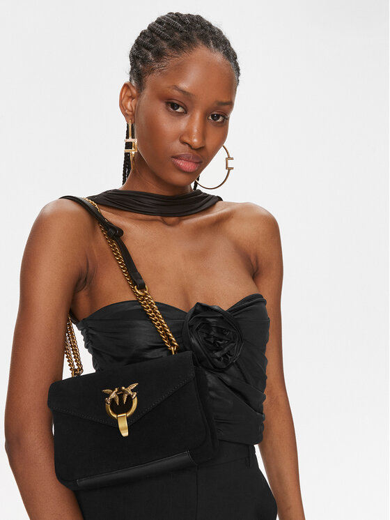 PINKO Pinko Handtasche Cupido Messenger Mini AI 23-24 PLTT 101749 A0F6 Schwarz