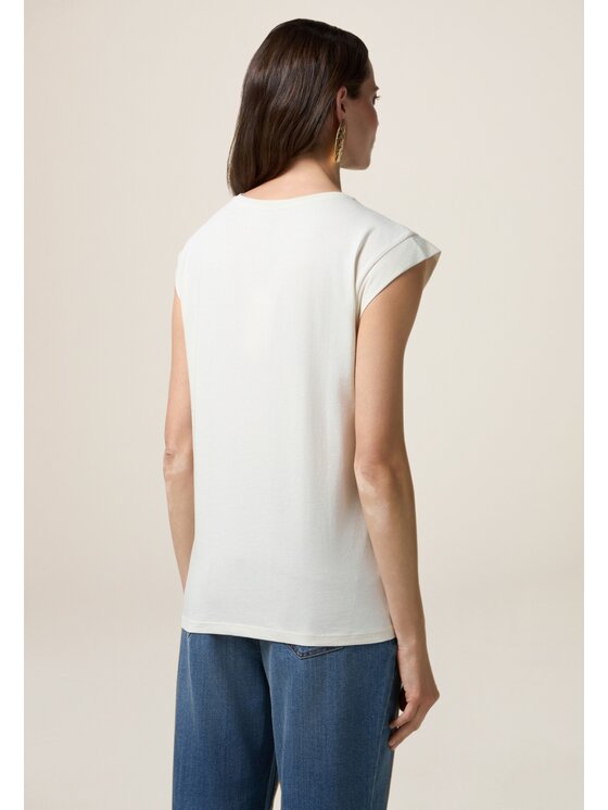 Oltre Oltre T-Shirt G434J004251N021 Biały Regular Fit