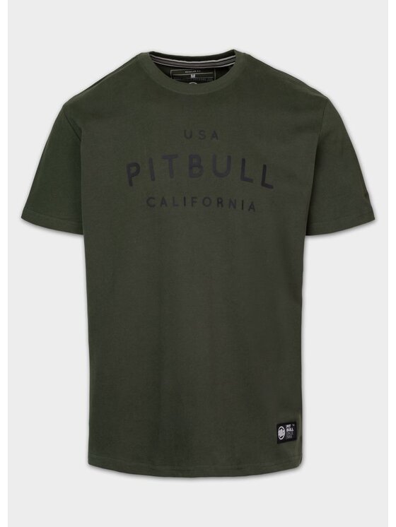 PITBULL PITBULL T-Shirt USA CAL Zielony ciemny Regular Fit