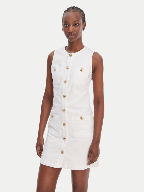 Liu Jo Liu Jo Vestito di jeans UA6334 D0275 Bianco Regular Fit