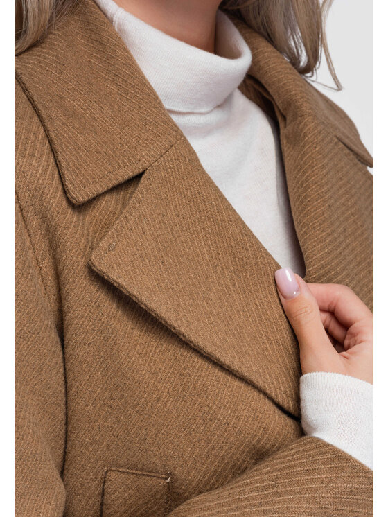 Ombre Ombre Marynarka OW-BL-E0008 Beżowy Regular Fit