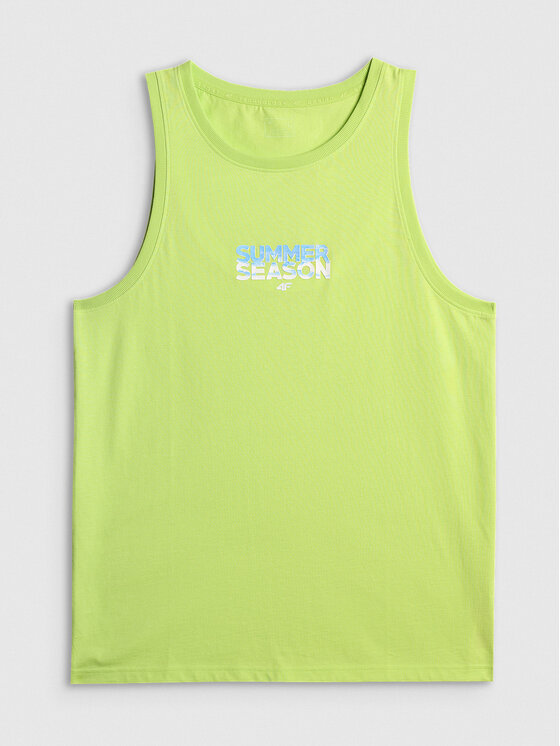 4F 4F Tank top 4FWSS26TSLEM249-42S Zielony Regular Fit