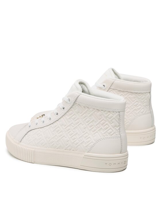 Tommy Hilfiger Tommy Hilfiger Sneakersy Th Monogram Leather Sneaker High FW0FW06856 Beżowy