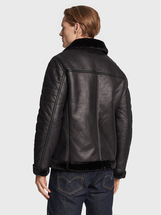 Brave Soul Brave Soul Dirbtinės odos striukė MJK-OUT Juoda Regular Fit