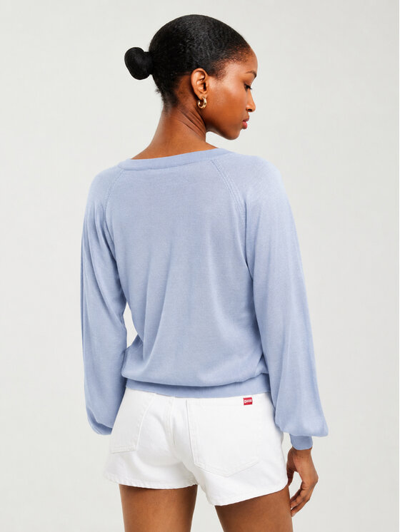 BIG STAR BIG STAR Sweter SIMONA Niebieski Basic Fit