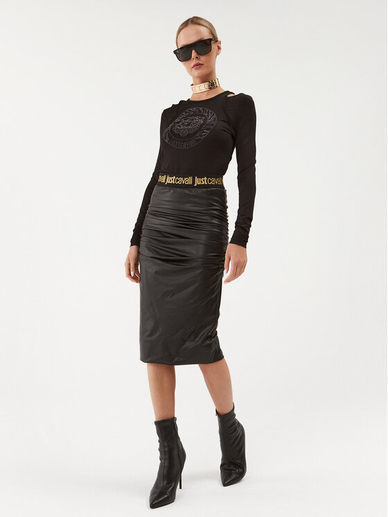 Just Cavalli Just Cavalli Majica 75PAH6A1 Crna Regular Fit