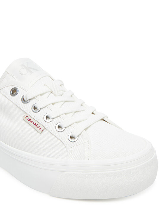 Calvin Klein Jeans Calvin Klein Jeans Tenisky Vulc Flatform Ctn Logo Tag YW0YW01838 Bílá