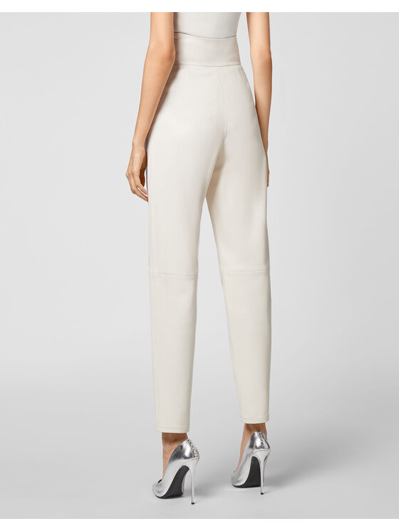 PHILIPP PLEIN PHILIPP PLEIN Pantaloni di pelle 5259 Beige Long Fit