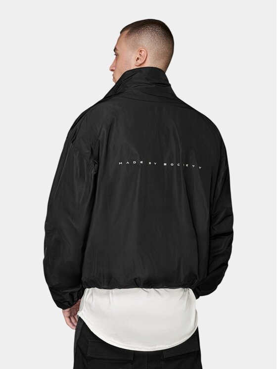 MADE BY SOCIETY MADE BY SOCIETY Kurtka anorak Jacheta Noir Élément - J16694 Czarny Basic Fit