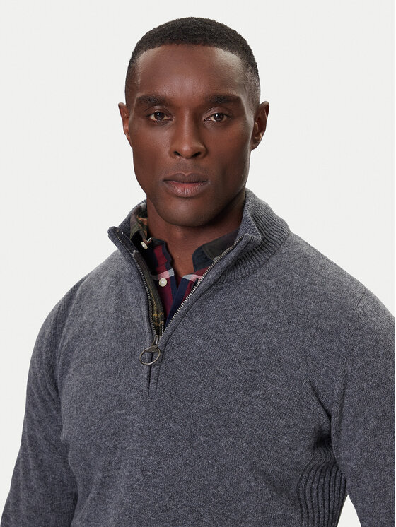 Barbour Barbour Sweter Holden MKN0837GY53 Szary Regular Fit