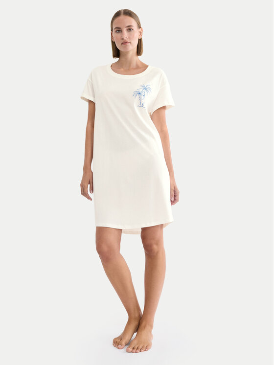 Triumph Triumph Noční košile 10221117 Krémová Relaxed Fit