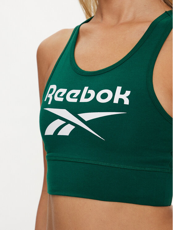 Reebok Reebok Топ Identity Big Logo Cotton Bralette 100076020 Зелений Slim Fit