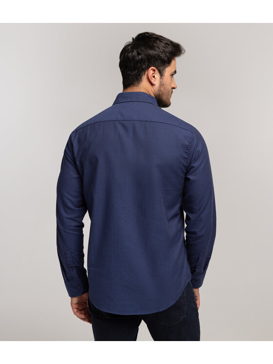 Lee Cooper Lee Cooper Koszula VAN DOBBY Granatowy Regular Fit
