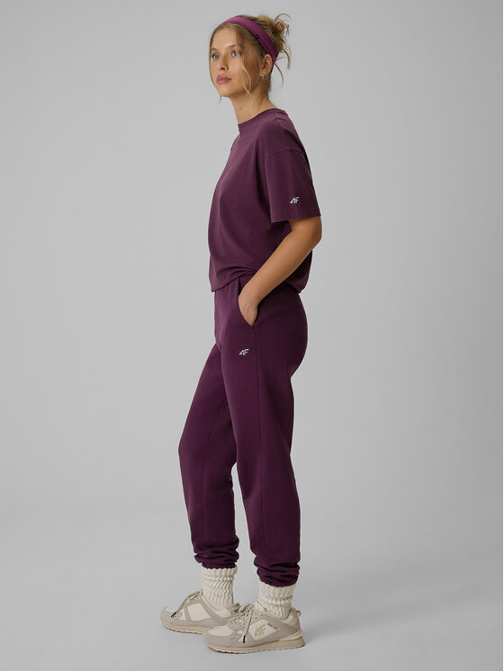 4F 4F Spodnie dresowe basic Fioletowy Regular Fit