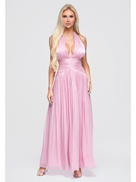 Ombre Ombre Sukienka wieczorowa LA-OM-DLR414 Różowy Regular Fit