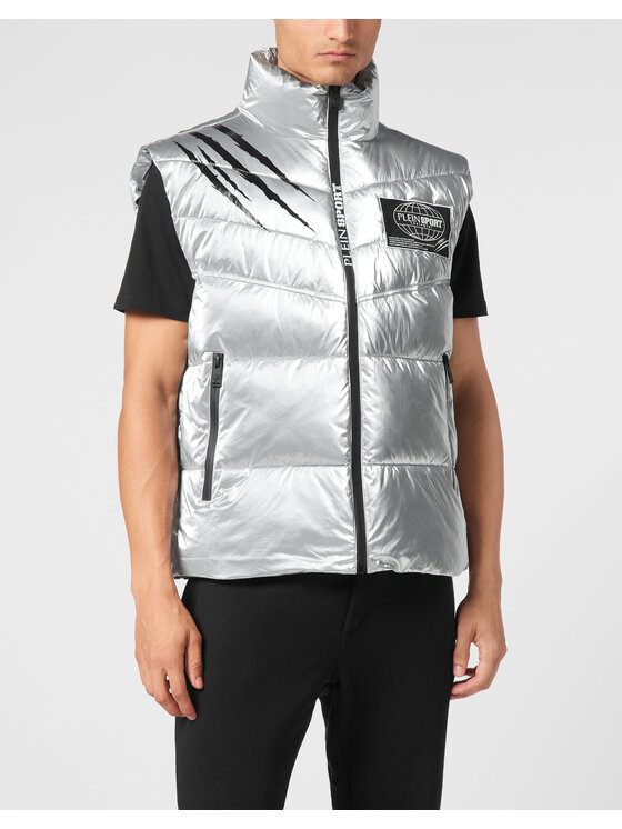 Plein Sport Plein Sport Kamizelka 14207 Srebrny Regular Fit